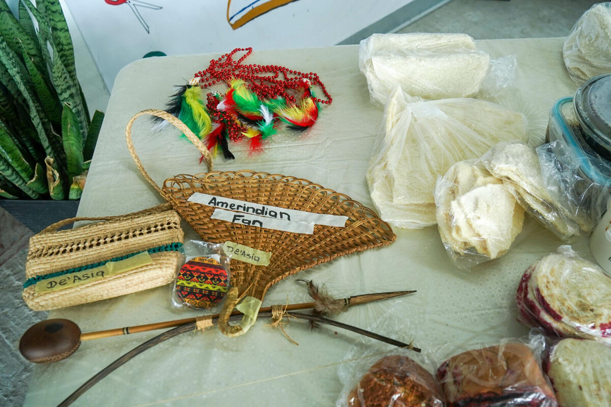 Amerindian crafts and cassava bread