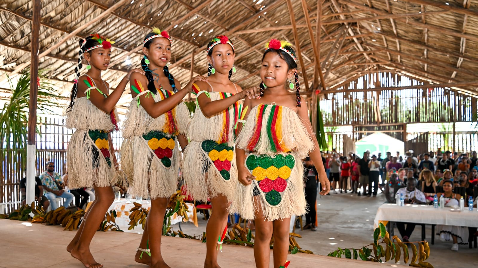 Traditional Amerindian dance performance