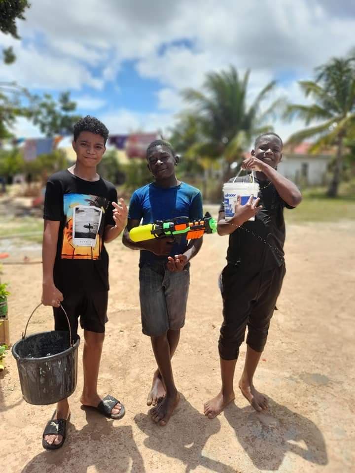 Colorful powder celebrations during Phagwah Holi festival in Guyana