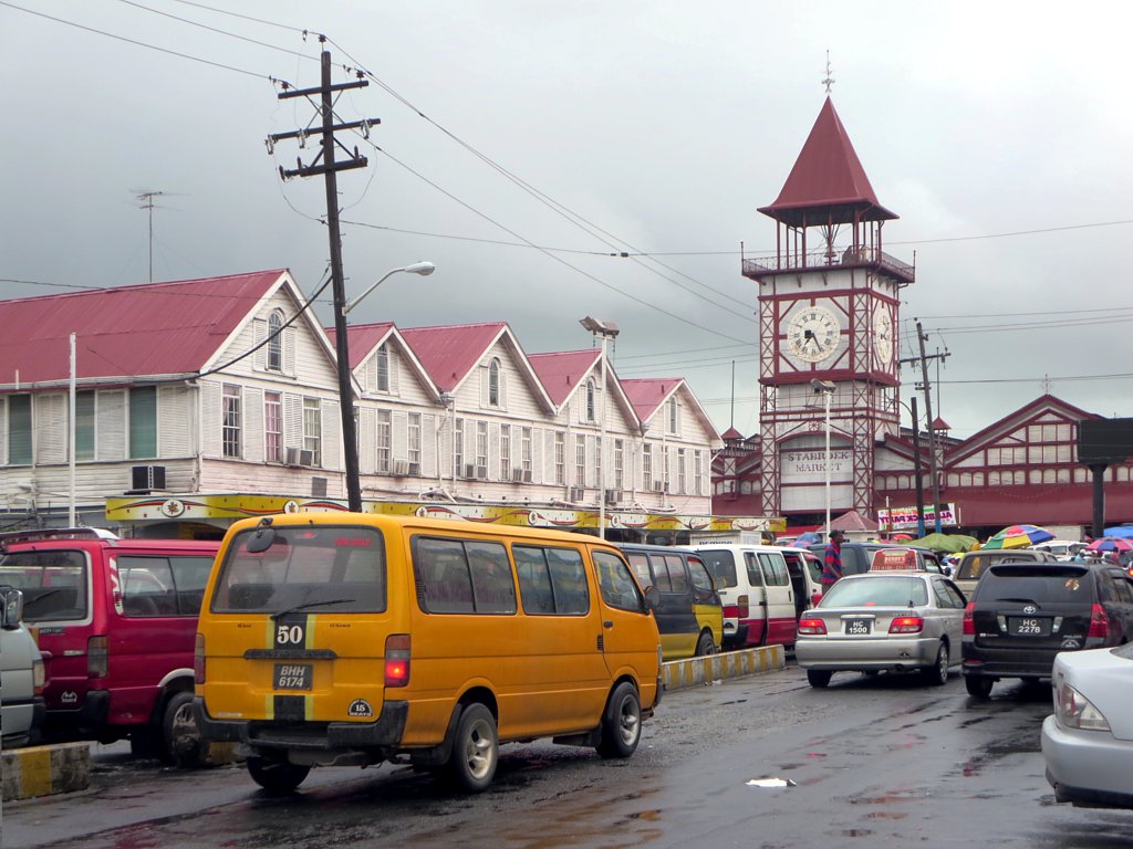 Minibus transportation on a Guyana road