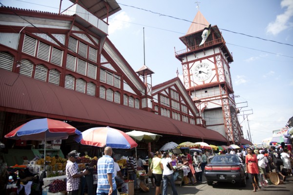Stabroek Market with its iconic clock tower in Georgetown, Guyana